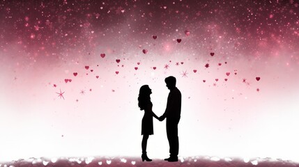 Wall Mural - A man standing in front of a wall with stars on it.. valentine love woman and man winter png like style