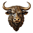bull with horns on a transparent background, PNG is easy to use.