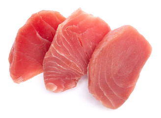 Wall Mural - Fresh tuna Fish steak isolated on a white background