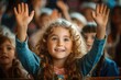 © visoot - Emotional children raise their hands in the classroom. Generative AI.