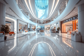 Poster - Modern shopping center. Generative AI.