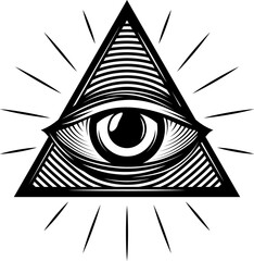 Wall Mural - Spiritual eye in pyramid occult providence symbol