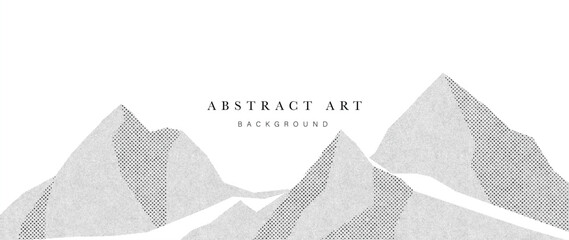 Wall Mural - abstract mountain background vector. mountain landscape with line art pattern, dotted, pen, pencil l