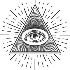 Wall Mural - Amulet evil protection magic eye pyramid triangle