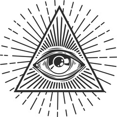 Wall Mural - Eye of providence conspiracy theory magic talisman