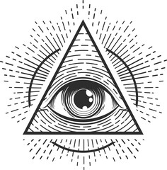 Wall Mural - Spiritual eye in pyramid occult providence symbol