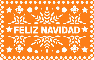 Wall Mural - Feliz Navidad Mexican paper banner, pecked flag