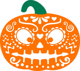 Wall Mural - Halloween party mexican pumpkin for Day of Dead