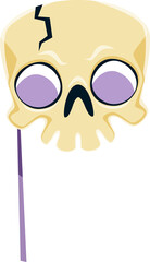 Wall Mural - Skull cartoon Halloween photo booth mask