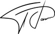Fictitious autograph with name initials