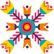 Mexican floral tribal motif ornament