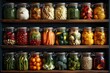 Preservation of vegetables on the shelf. Generative AI.