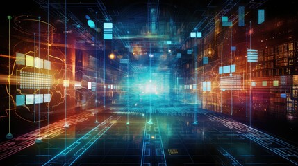 technology science digital background illustration innovation data, analysis discovery, laboratory microscope technology science digital background