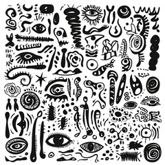 Poster - Doodle Marker hand drawn shapes vector illustration