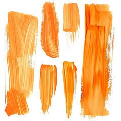 Poster - set of orange abstract hand-painted marker