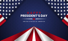 President's Day Background Design For Banners, Posters, And Greeting Cards With Waving American Flag