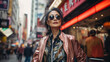 street style, asian, street, city, smiling, lifestyle, sunglasses, handsome, outdoors, model, standing, hong kong, woman, 50 years, 60 years, 70 years, people, beauty, fashion, hair, urban, lady