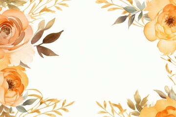 Wall Mural - Watercolor painted seamless flower botanical isolated on the white copy space background. Flower decoration concept for wedding invitation.