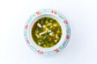 vegetable soup on the white