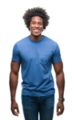 Poster - Afro american man over isolated background with a happy and cool smile on face. Lucky person.