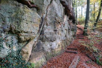 Canvas Print - Felsen bei Consdorf im Muellerthal, Luxemburg