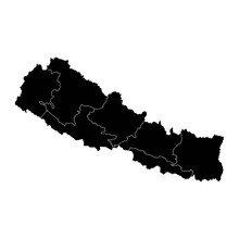 Nepal Map With Administrative Divisions. Vector Illustration.