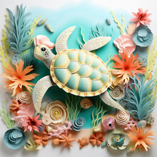 Springtime Whimsical Turtle Art Free Stock Photo - Public Domain Pictures