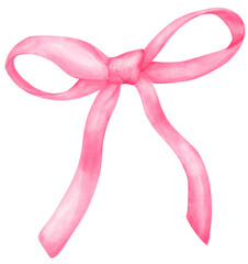 Wall Mural - Pink Coquette ribbon bow watercolor