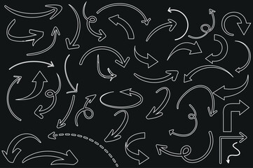 Wall Mural - outline of arrows, arrow vector illustration. directional signs for web design, presentations, infog