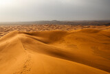 Fototapeta Konie - Colorful desert dunes with beautiful background in Sahara, Merzouga, Morocco