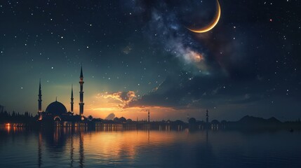 Ramadan Kareem background. Generative AI image