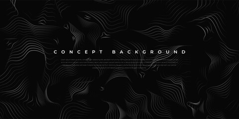 Abstract black line wave background