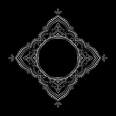 Wall Mural - frame in eastern tradition. stylized with henna tattoos decorative pattern for decorating covers for