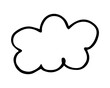 © str33tcat - Cloud hand painted with brush. Doodle cloud icon. Png clipart isolated on transparent background