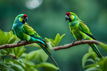 Canvas Print - pair of parrots