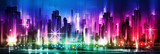 Fototapeta  - Urban vector cityscape at night. Skyline city silhouettes. City background with architecture, skyscrapers, megapolis, buildings, downtown.