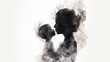 © irissca - Embracing inner child. Artistic silhouette woman and child, symbolizing the concept of the inner child in delicate monochrome palette.