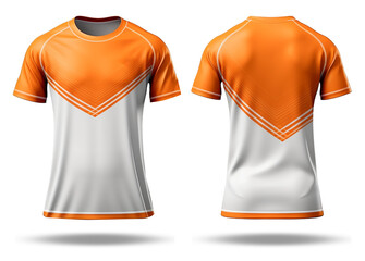 Wall Mural - Sports jersey template mockup with front and back views, isolated on transparent background, ai generative