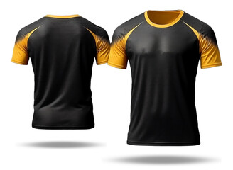 Wall Mural - Sports jersey template mockup with front and back views, isolated on transparent background, ai generative