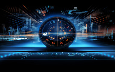 Wall Mural - Technological dashboard background,created with Generative AI tecnology.