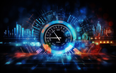 Wall Mural - Technological dashboard background,created with Generative AI tecnology.