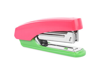 One new bright stapler isolated on white