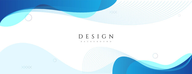 Wall Mural - abstract blue wave background with wavy lines