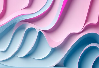Wall Mural - 3D render of a colorful iridescent holographic background. Colorful abstract fluid liquid waves with a hologram effect, holography, a shiny wavy cloth texture.
