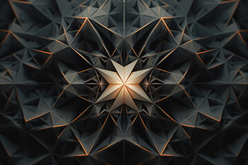Abstract 3D geometric triangle network futuristic background.