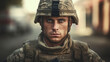 © standret - Portrait of American male soldier looking at camera