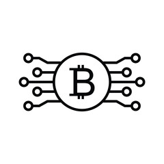 Sticker - Bitcoin mining icon vector cryptocurrency icon