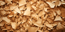  Brown Wood Chips Recycled Paper Texture Firewoods Stacks Blurred Background