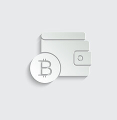 Poster - bitcoin wallet icon vector cryptocurrency blockchain icon