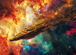 Interstellar Voyage UFO Soaring Through Space